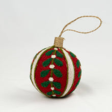 Load image into Gallery viewer, Holiday Ornament Hand Embroidered Red Felt Assorted