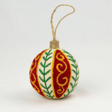 Load image into Gallery viewer, Holiday Ornament Hand Embroidered Red Felt Assorted