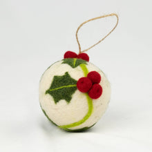 Load image into Gallery viewer, Holiday Ornament Hand Embroidered Red Felt Assorted