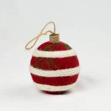 Load image into Gallery viewer, Holiday Ornament Hand Embroidered Red Felt Assorted
