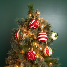 Load image into Gallery viewer, Holiday Ornament Hand Embroidered Red Felt Assorted
